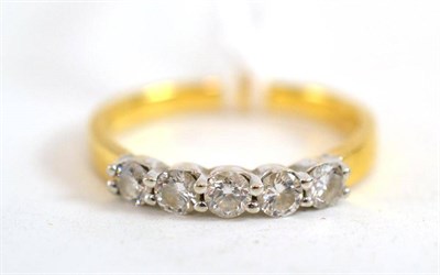 Lot 375 - Five stone diamond ring, hallmarked '18CT'