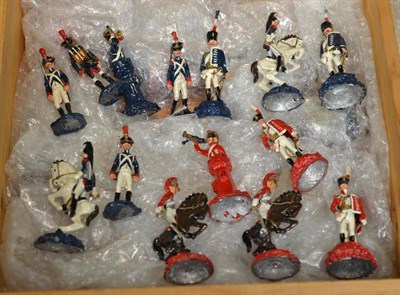 Lot 402 - Pewter 'Battle of Waterloo' chess set and marble board