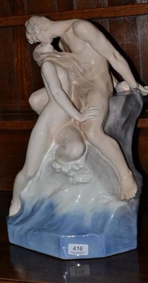 Lot 416 - A Royal Copenhagen figure of lovers entwined ";The Wave and the Rock"