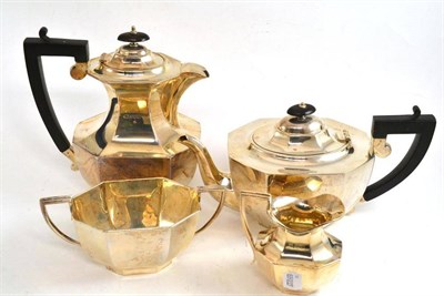 Lot 422 - A silver four piece tea service, Sheffield 1936 and 1937