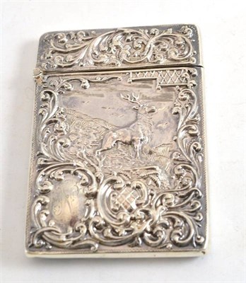 Lot 441 - A silver card case by Robert Pringle & Sons, Birmingham 1905