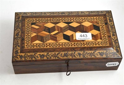 Lot 443 - A 19th century rosewood and Tunbridgeware box