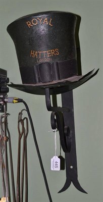 Lot 445 - A 'Royal Hatters, London' advertising 'hat' and wall bracket