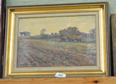 Lot 465 - Louis Cockrell, A plough team in a landscape, signed and dated 1895, oil on canvas