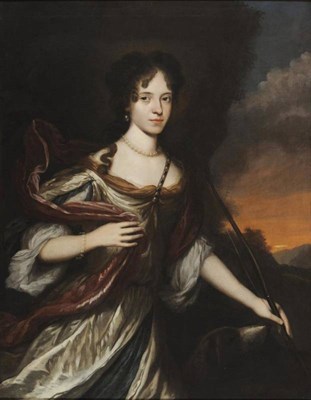 Lot 765 - Circle of John Michael Wright (1617-1694) Portrait of a lady, depicted as Diana the Huntress,...