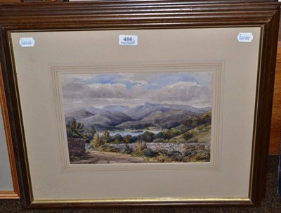 Lot 486 - Earnest J Woolett, ";Low Wood";, signed and inscribed Sept 1848, watercolour, together with two...