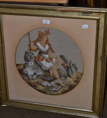 Lot 507 - A wool and beadwork picture depicting allegorical of Africa