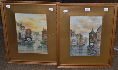 Lot 512 - John Hamilton Glass (1820-1885) ";An Old Dutch Tower, Faarlem";, signed, watercolour, together with