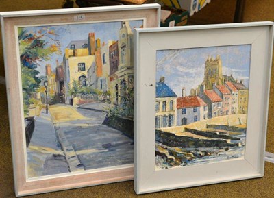 Lot 514 - Thomas McAndrew, two scenes of Hartlepool, each signed, oil on board