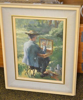 Lot 528 - Edith Lawson (20th century), 'A Member of the Sketching Party', bears a Federation of British...