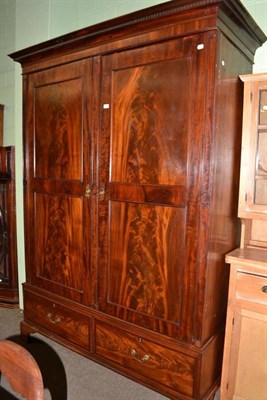 Lot 543 - A mahogany double wardrobe