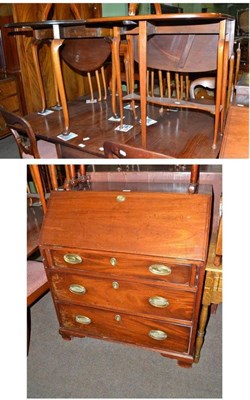 Lot 551 - A small mahogany bureau and two Sutherland tables