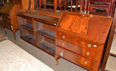 Lot 559 - Two small mahogany bureaus and an oak open bookcase