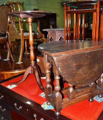 Lot 569 - A Regency mahogany occasional table with tilt top and a 1920's gateleg coffee table (2)