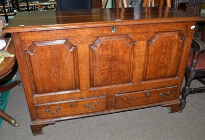 Lot 598 - An 18th century oak `Lancashire' mule chest