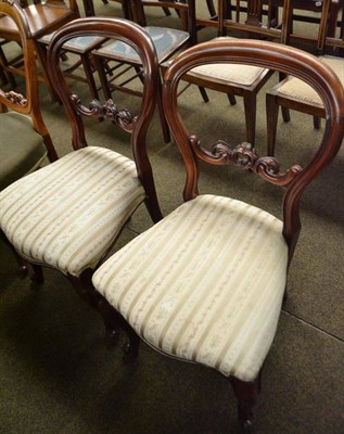 Lot 606 - Pair of Victorian mahogany balloon back chairs