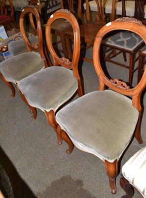 Lot 607 - Set of four Victorian rosewood balloon-back chairs, stamped 'Parkinsons, Richmond'