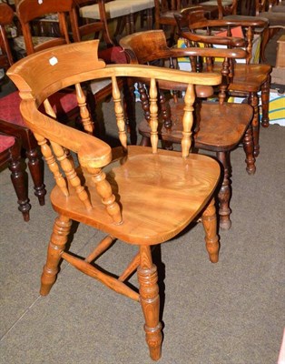 Lot 611 - Three smoker's bow armchairs