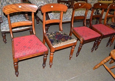 Lot 612 - A set of six Victorian mahogany bar-back dining chairs