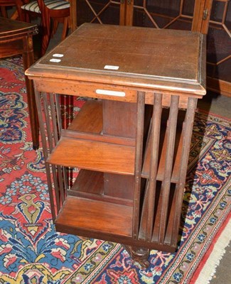 Lot 620 - Edwardian mahogany revolving bookcase labelled 'Presented to the Barrow Country Club by G.H...