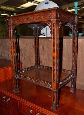 Lot 628 - A Chinese Chippendale style occasional table