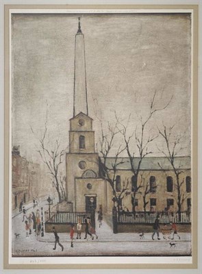 Lot 782 - After Laurence Stephen Lowry RA (1887-1976)  "St Luke's, London "  Signed in pencil, G R Mellor...