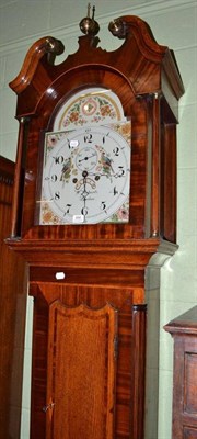 Lot 666 - An early 19th century oak and mahogany eight day longcase clock, the painted dial signed 'W...