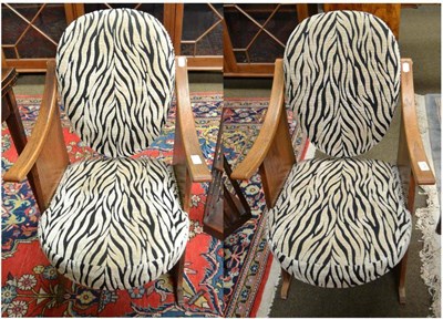 Lot 674 - Pair of oak framed 1920s/30s armchairs