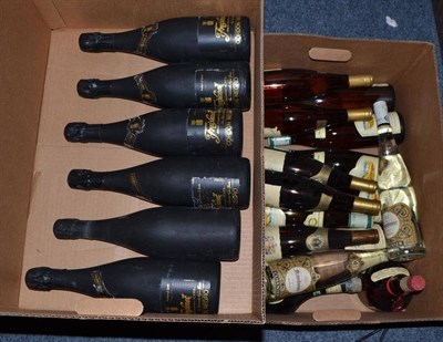 Lot 694 - A mixed parcel including Freixenet Cordon Negro Cava, German wine, etc (two boxes)