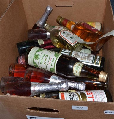 Lot 697 - A mixed parcel including KWV brandy, Gold Waser, etc (one box)