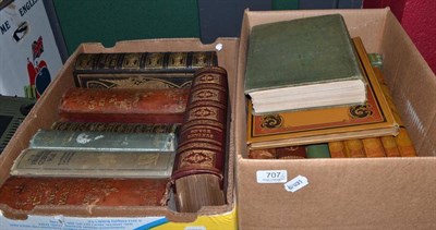 Lot 707 - A collection of books including leather bound, polar, military history, etc (two boxes)