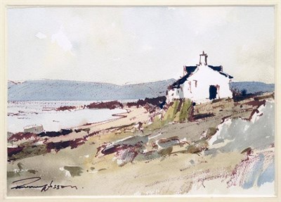 Lot 789 - Edward Wesson (1910-1983)  "Blackwater Foot, Isle of Arran " Signed, watercolour and felt tip, 22cm