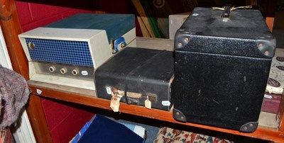 Lot 728 - A portable gramophone, portable typewriter, an Emerson record player and quantity of records, a...