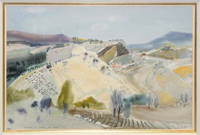 Lot 792 - Patrick Hall (1906-1992) "September in Umbria near Assisi " Signed and inscribed, inscribed...