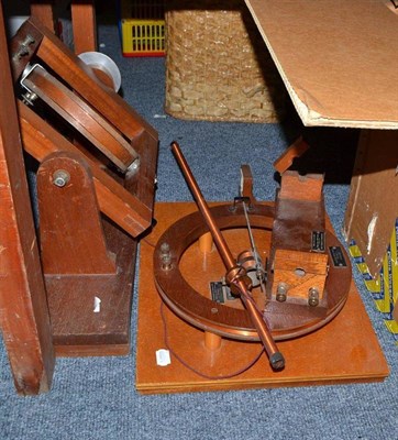 Lot 750 - A collection of 1950s physics equipment including an earth inductor, current balance, coils, etc