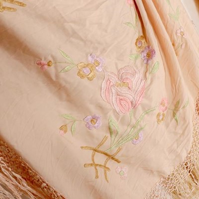 Lot 2170 - Four Early 20th Silk Shawls, comprising a...