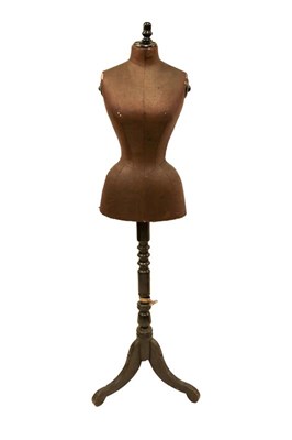 Lot 2178 - Victorian Wasp Waisted Mannequin on ebonised...