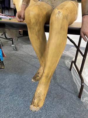 Lot 2181 - Circa 1930s Full Size Seated Male Mannequin...