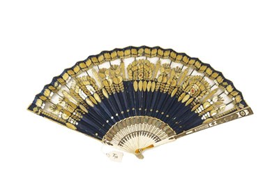 Lot 2197 - A French Empire Fan, applied with gilt sequins...