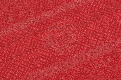 Lot 2211 - 20th Century Nakshi Kantha Red Cotton Bed...