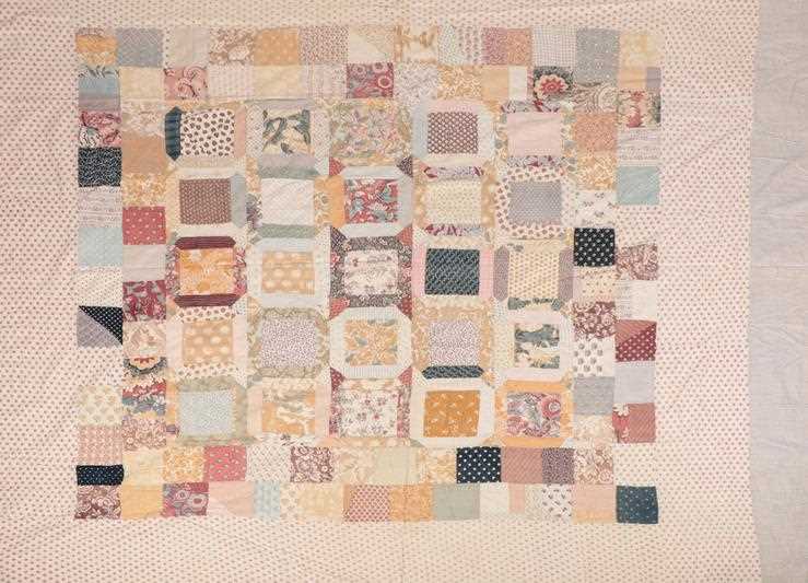 Lot 2021 - 19th Century Patchwork Cover, appliqued with...