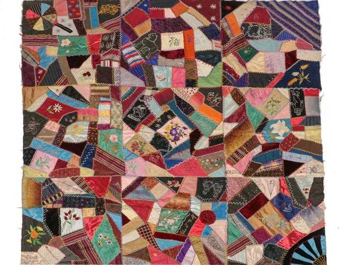 Lot 2022 - Late 19th Crazy Patchwork, incorporating...