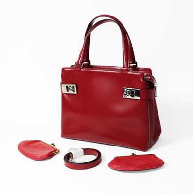 Lot 2230 - Salvatore Ferragamo Small Red Shoulder Bag, or...
