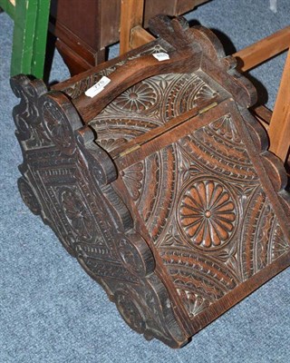 Lot 775 - Carved oak coal box