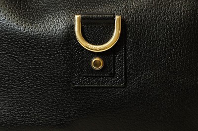 Lot 2242 - Gucci Black Leather Shoulder Bag, with gilt...