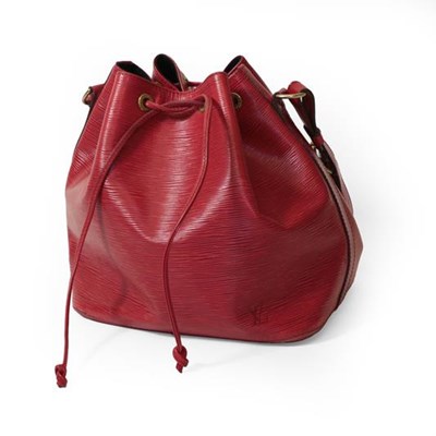 Lot 2254 - Louis Vuitton Red Epi Leather Noe Drawstring...