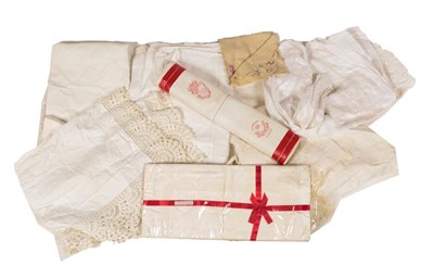 Lot 2004 - Assorted White Cotton and Linen Table Cloths,...