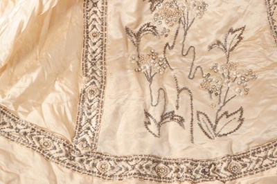Lot 2071 - Early 20th Century Cream Silk Wedding Dress,...