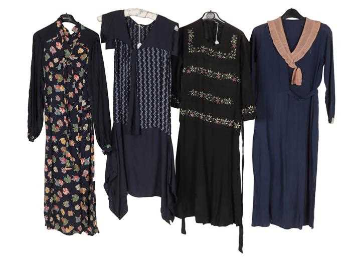 Lot 2072 - Circa 1920-1930s Day Dresses, comprising a...