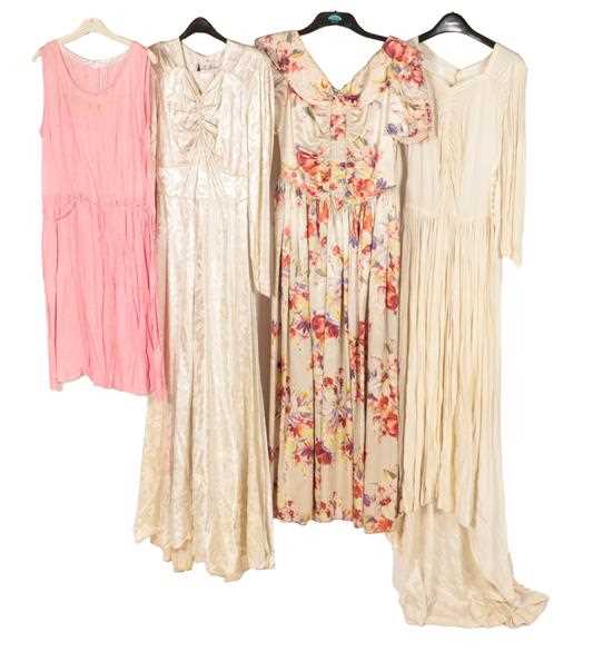 Lot 2075 - Circa 1920-50s Costume, comprising a pink silk...